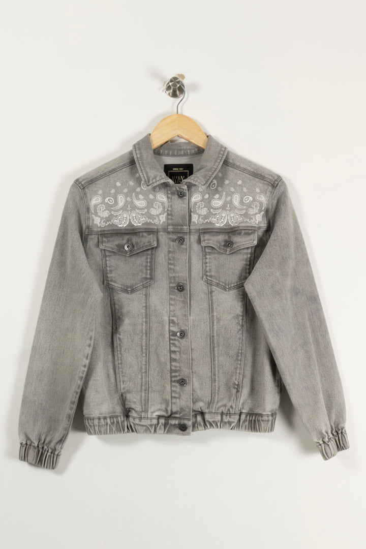 Veste en Jean Grise - Taille M/38 de la marque IKKS | PARAD61754 - Vendu par Paradigme - Image 2