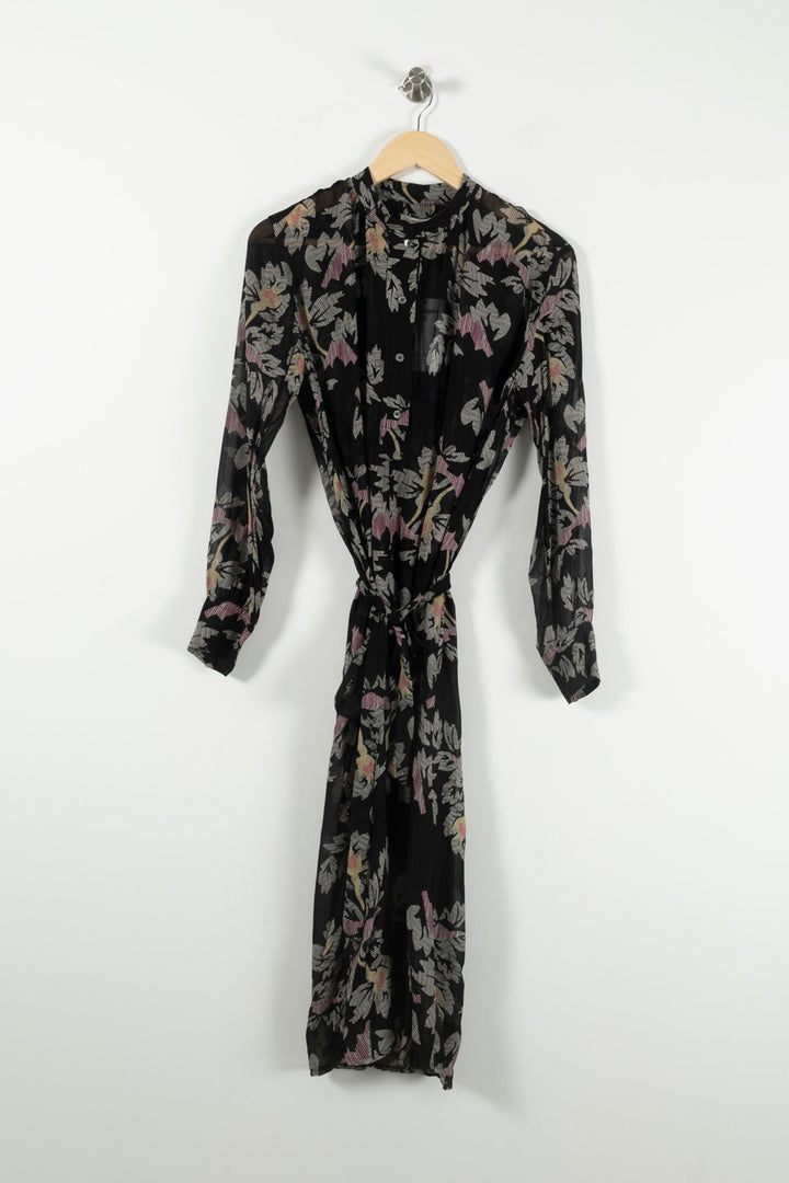 Robe Longue Noire à Motifs - Taille S/36 de la marque Isabel Marant étoile | PARAD61757 - Vendu par Paradigme - Image 2