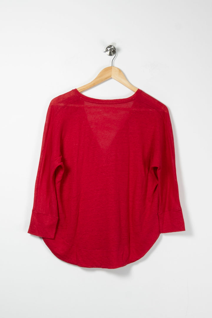 Blouse Rouge - Taille XS/34 de la marque ba&sh | PARAD61773 - Vendu par Paradigme - Image 4