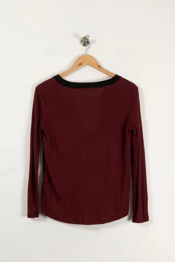 Tunique Bordeaux et Noir - Taille L/40 de la marque Sandro | PARAD61786 - Vendu par Paradigme - Image 4