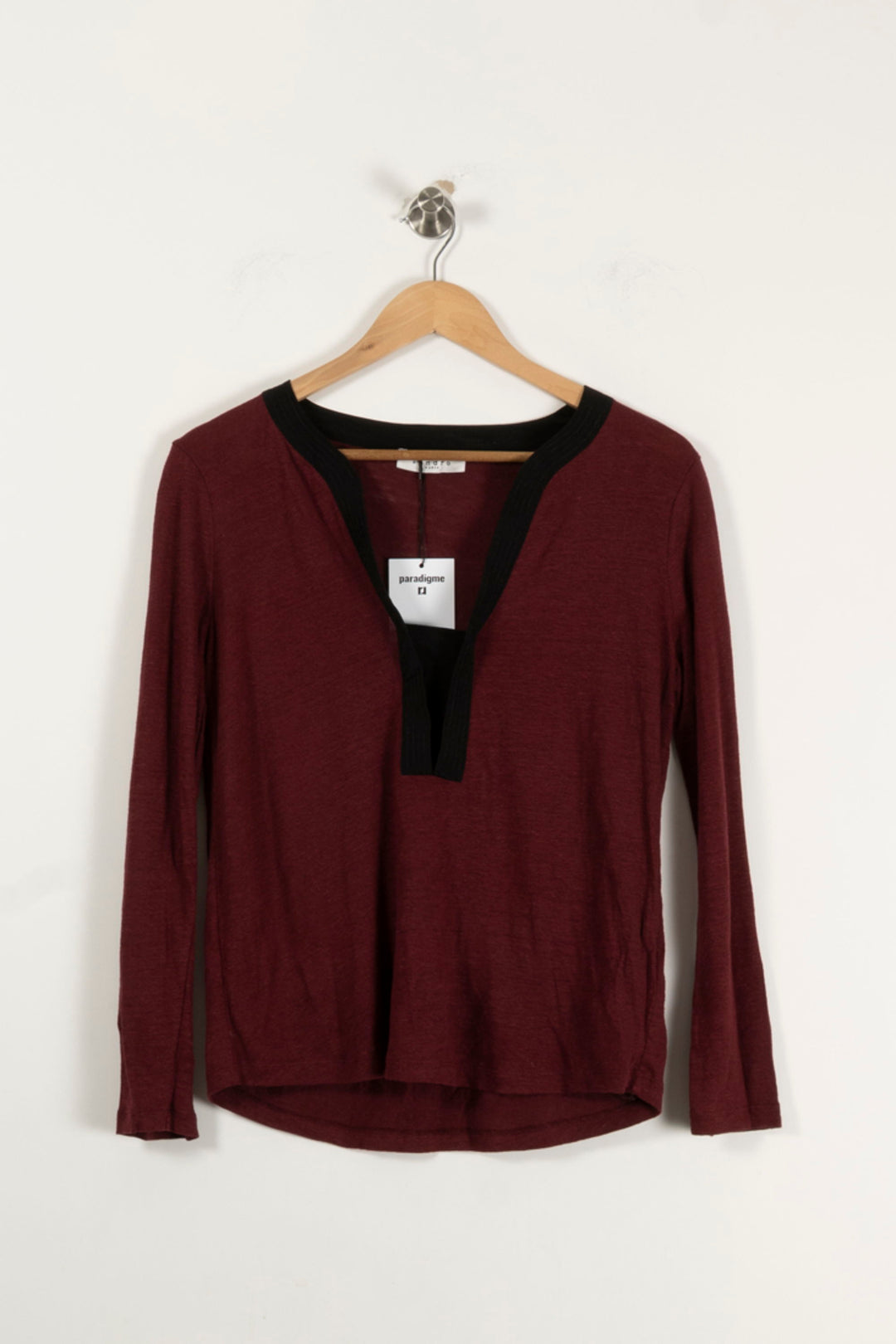 Tunique Bordeaux et Noir - Taille L/40 de la marque Sandro | PARAD61786 - Vendu par Paradigme - Image 2