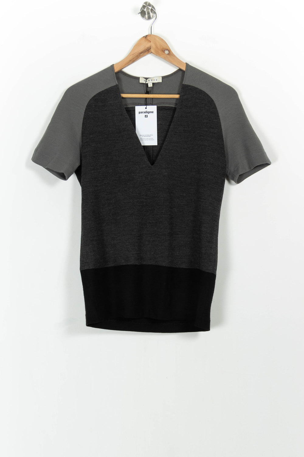 Pull Gris et Noir - Taille S/36 de la marque Sandro | PARAD61790 - Vendu par Paradigme - Image 2