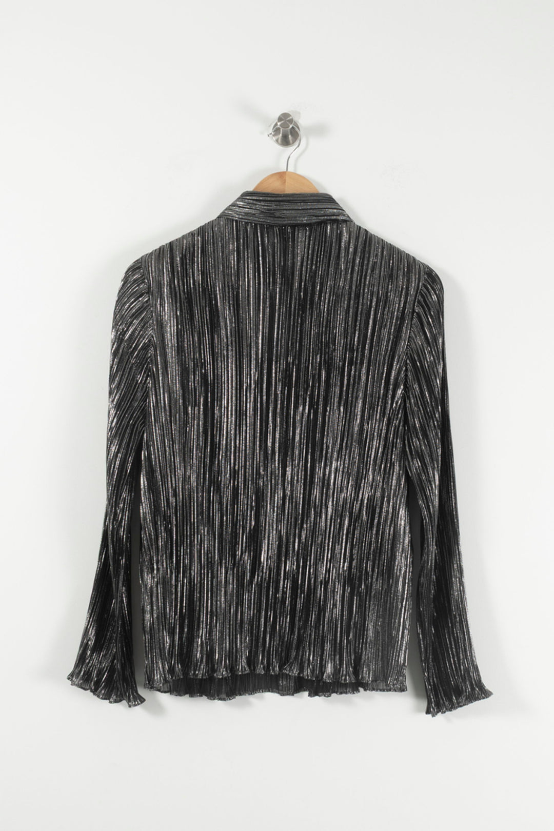 Chemise Plissée Grise et Noire - Taille M/38 de la marque Claudie Pierlot | PARAD61794 - Vendu par Paradigme - Image 4