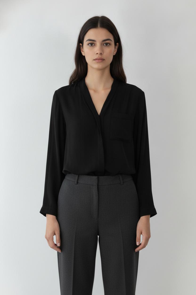 Chemise Noire - Taille M/38 de la marque Sandro | PARAD61798 - Vendu par Paradigme - Image 1