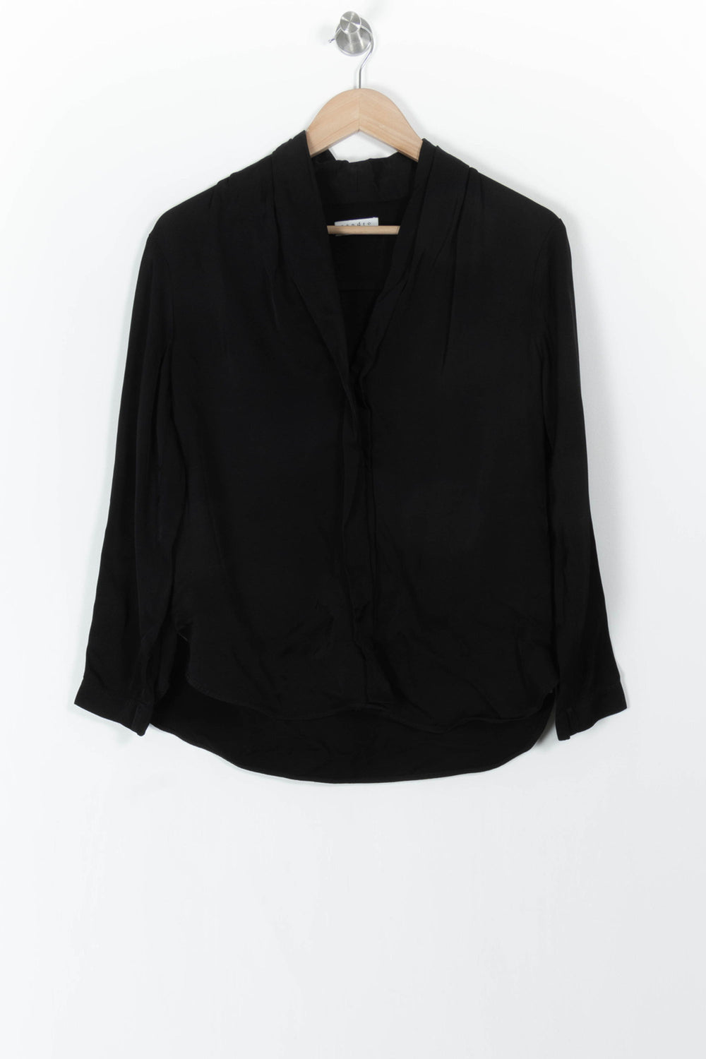 Chemise Noire - Taille M/38 de la marque Sandro | PARAD61798 - Vendu par Paradigme - Image 2