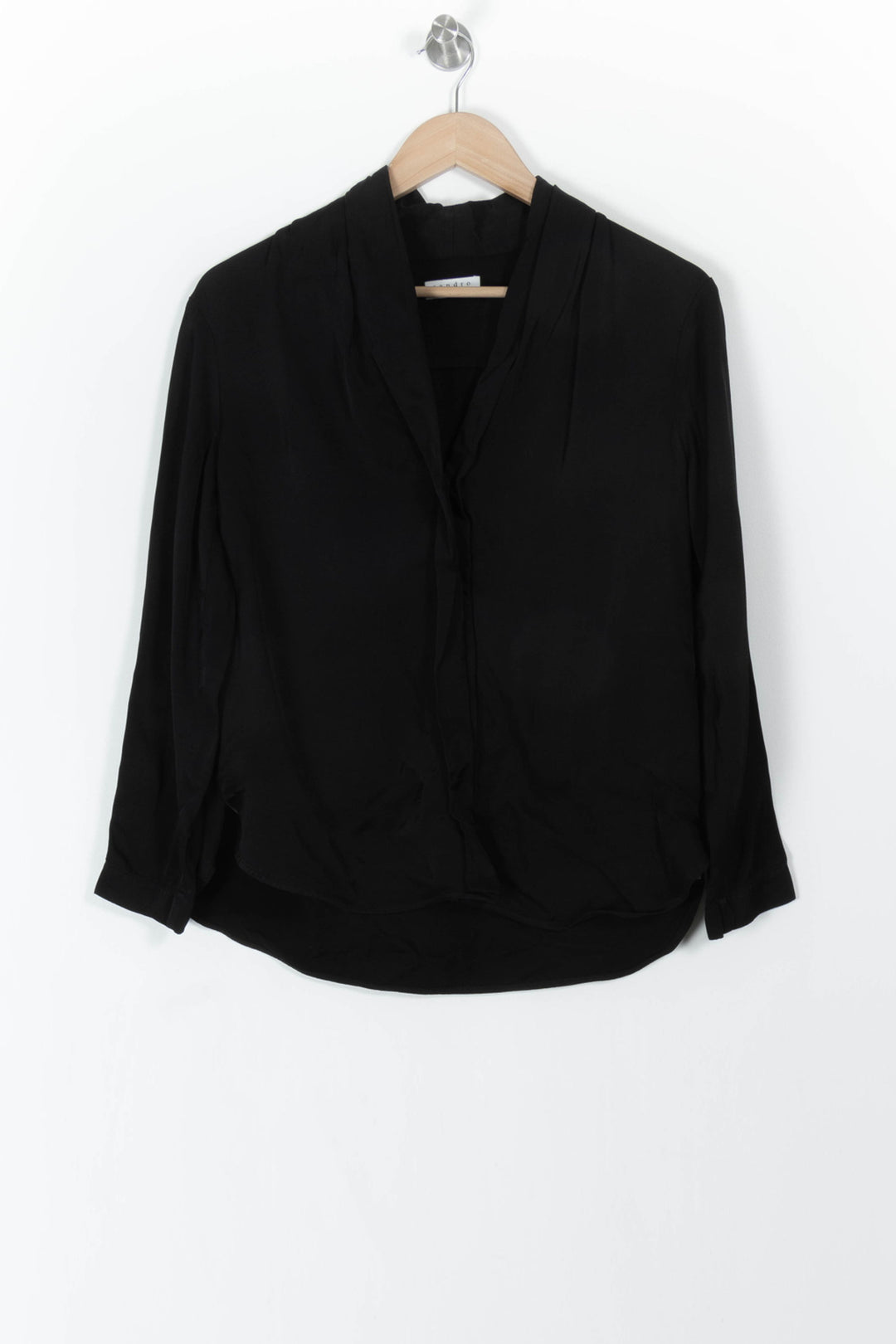 Chemise Noire - Taille M/38 de la marque Sandro | PARAD61798 - Vendu par Paradigme - Image 2