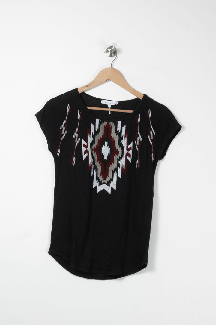 Tee-shirt Noir et Blanc - Taille S/36 de la marque Sandro | PARAD61806 - Vendu par Paradigme - Image 2