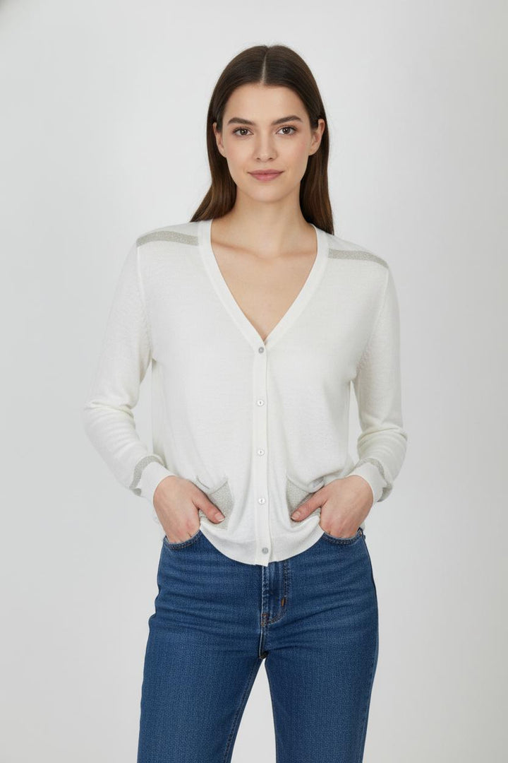 Gilet Blanc et Beige - Taille M/38 de la marque Grace & Mila | PARAD61812 - Vendu par Paradigme - Image 1
