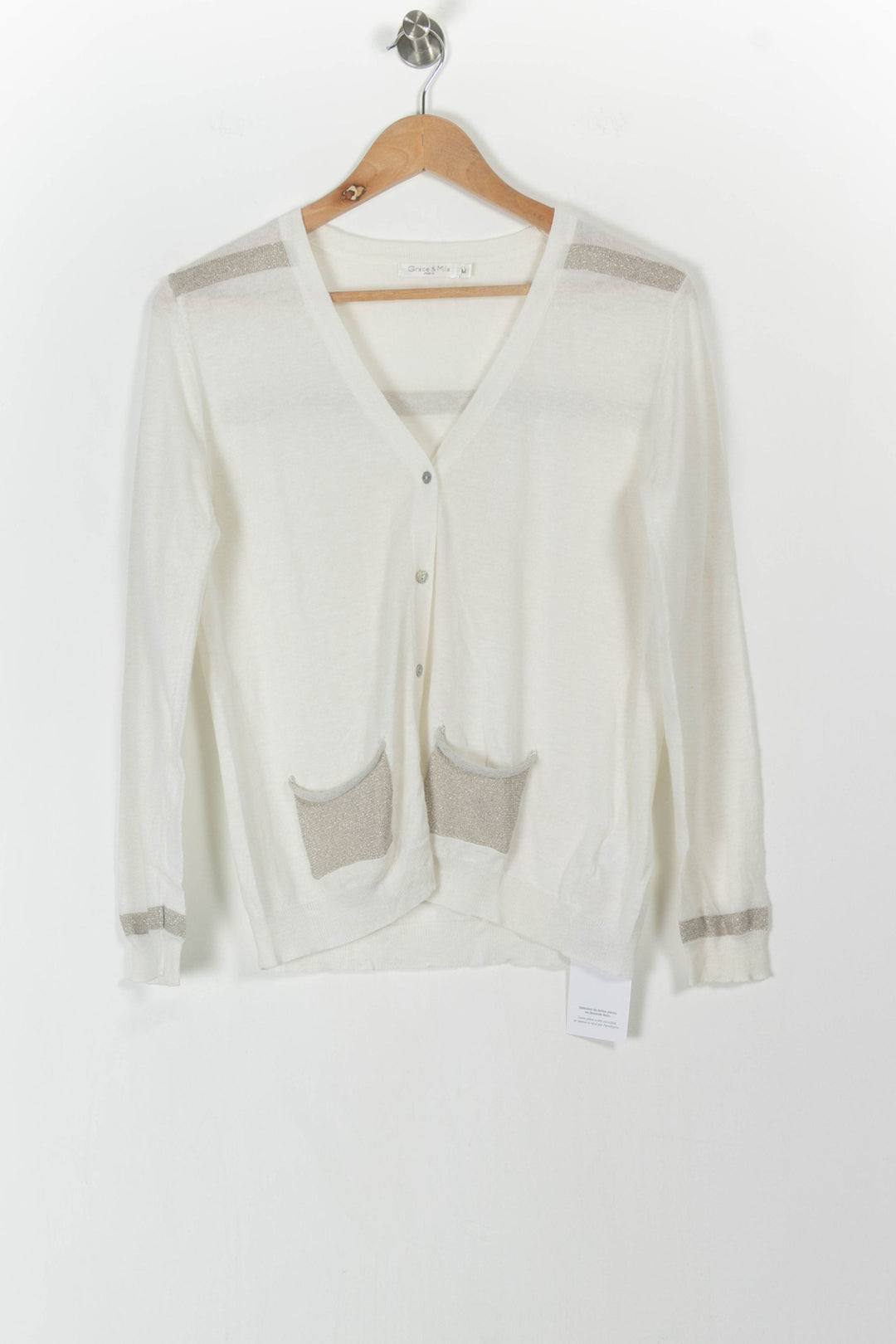 Gilet Blanc et Beige - Taille M/38 de la marque Grace & Mila | PARAD61812 - Vendu par Paradigme - Image 2