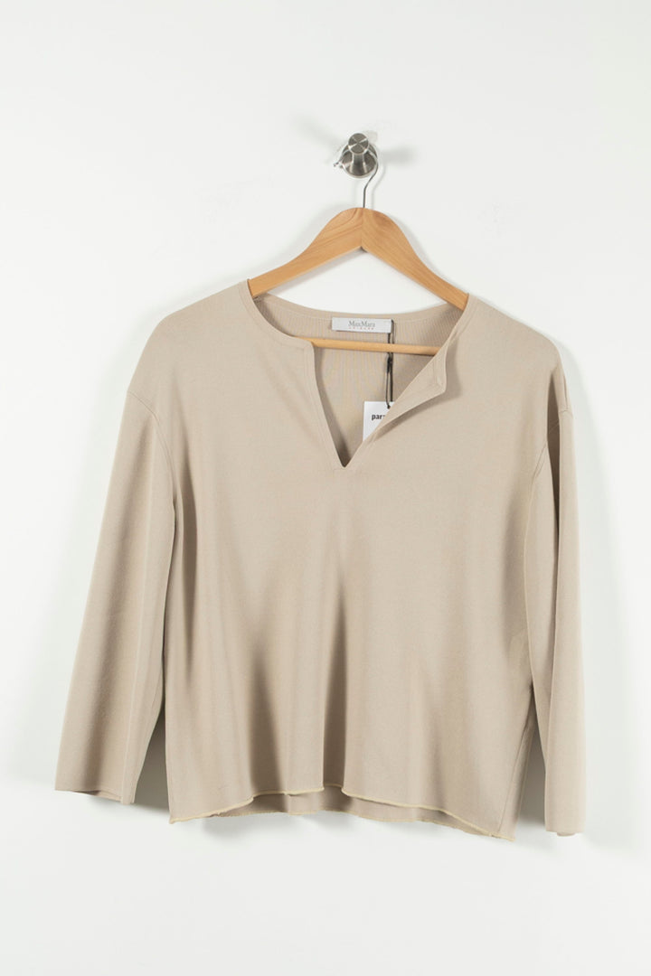 Blouse Beige - Taille S/36 de la marque Max Mara | PARAD61818 - Vendu par Paradigme - Image 2