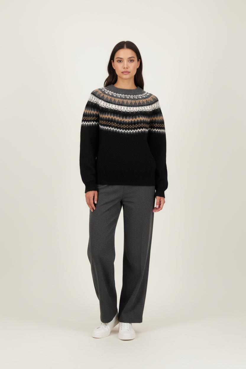 Pull Gris et Noir - Taille L/40 de la marque Maje | PARAD61823 - Vendu par Paradigme - Image 1