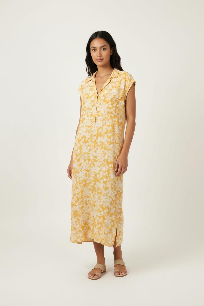 Robe Longue Jaune et Blanche - Taille S/36 de la marque Des petits hauts | PARAD61839 - Vendu par Paradigme - Image 1