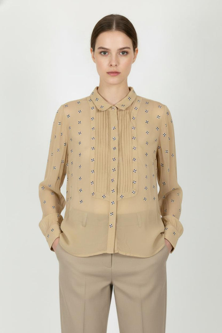 Blouse Beige et Bleu - Taille XL/42 de la marque Paul & Joe | PARAD61845 - Vendu par Paradigme - Image 1