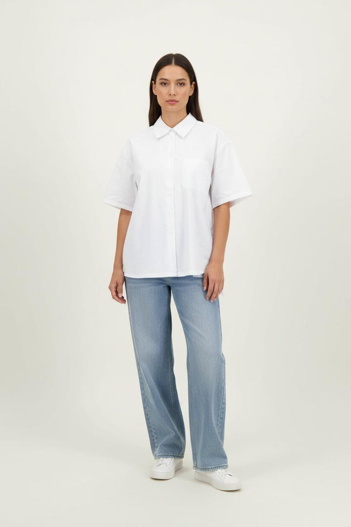 Chemise Manches Courtes Blanche - Taille M/38 de la marque American Vintage | PARAD61851 - Vendu par Paradigme - Image 1