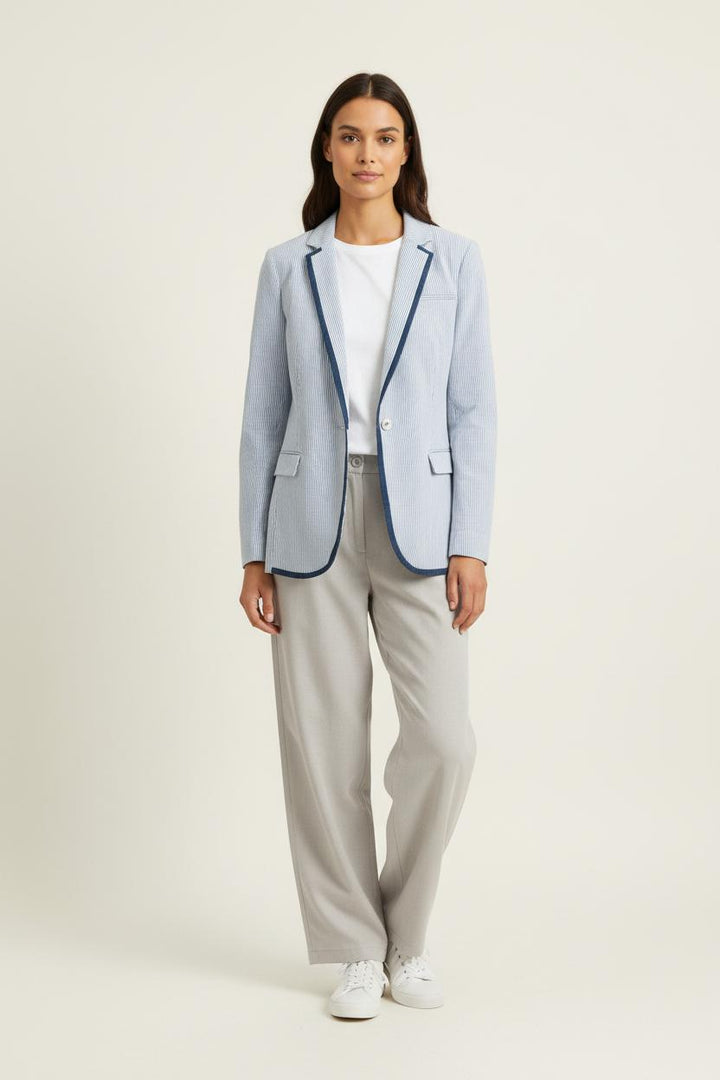 Blazer Bleu et Blanc - Taille L/40 de la marque Caroll | PARAD61852 - Vendu par Paradigme - Image 1