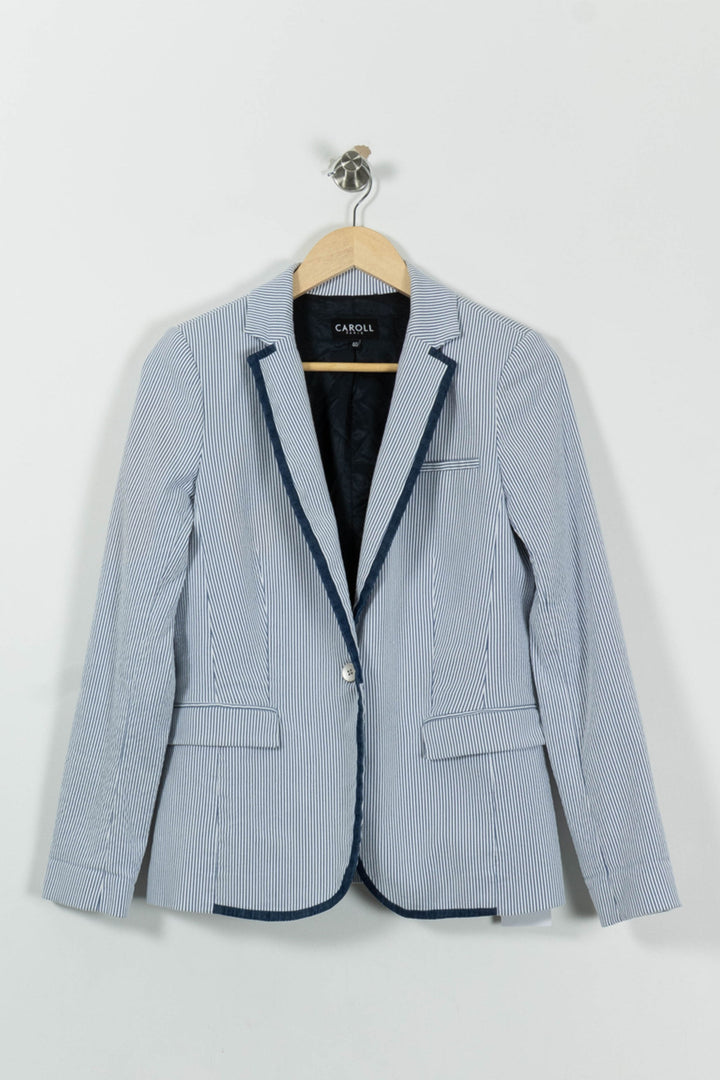 Blazer Bleu et Blanc - Taille L/40 de la marque Caroll | PARAD61852 - Vendu par Paradigme - Image 2