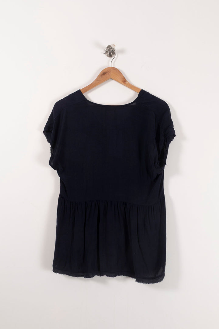 Blouse Bleue - Taille XS/34 de la marque American Vintage | PARAD61859 - Vendu par Paradigme - Image 4
