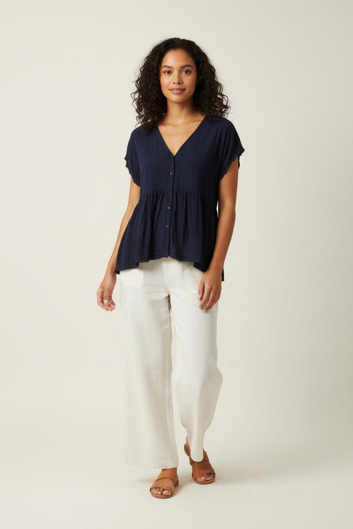 Blouse Bleue - Taille XS/34 de la marque American Vintage | PARAD61859 - Vendu par Paradigme - Image 1