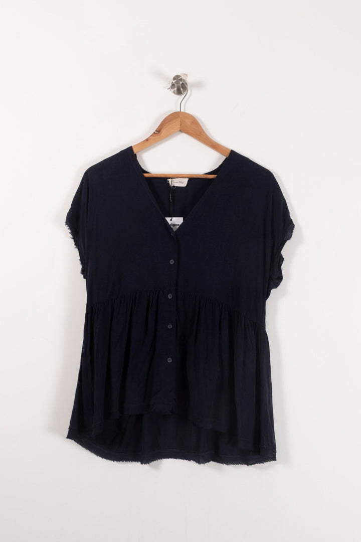 Blouse Bleue - Taille XS/34 de la marque American Vintage | PARAD61859 - Vendu par Paradigme - Image 2