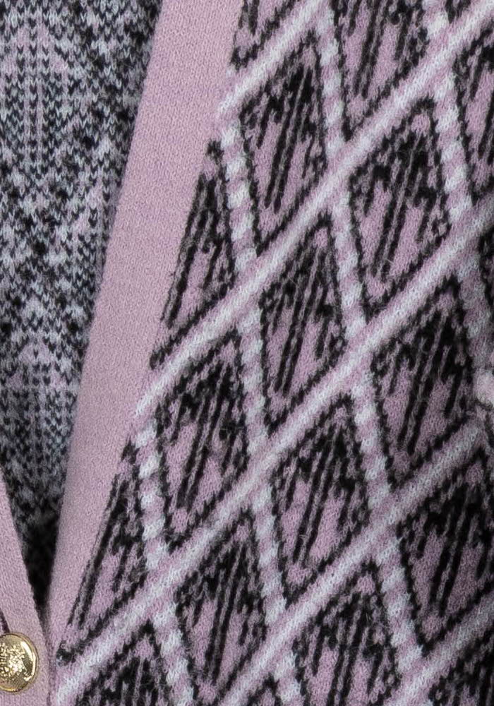 Cardigan Rose et Noir - Taille S/36 de la marque Maje | PARAD61870 - Vendu par Paradigme - Image 3