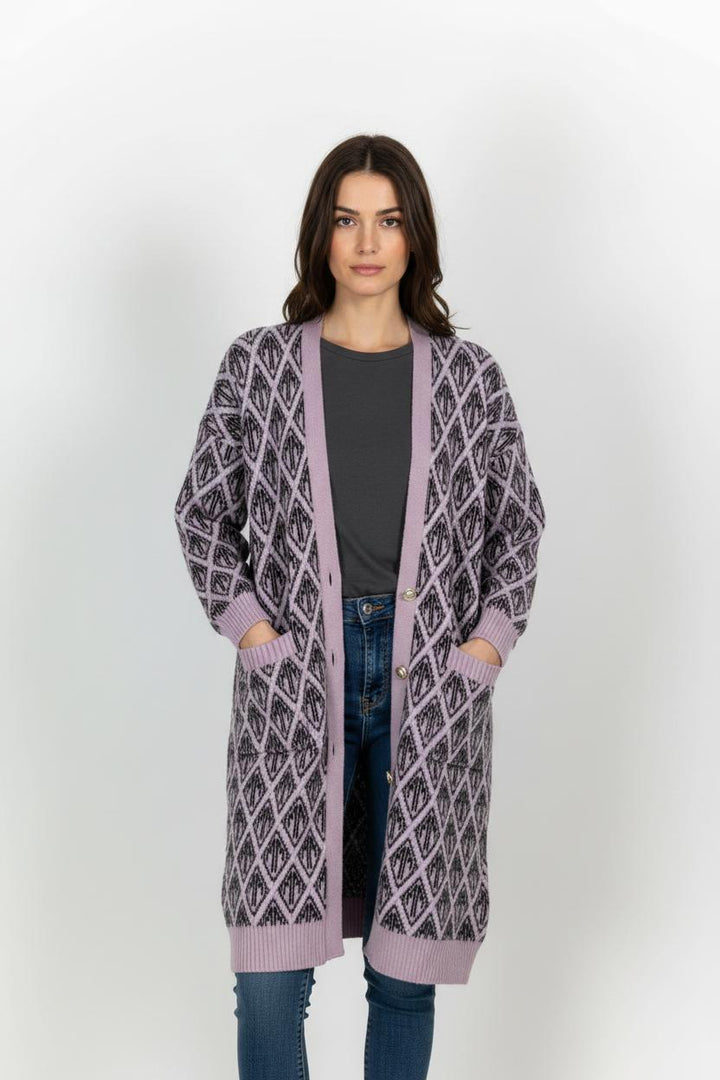 Cardigan Rose et Noir - Taille S/36 de la marque Maje | PARAD61870 - Vendu par Paradigme - Image 1