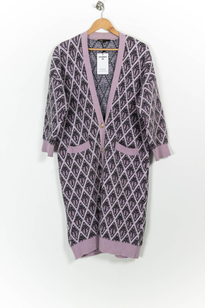 Cardigan Rose et Noir - Taille S/36 de la marque Maje | PARAD61870 - Vendu par Paradigme - Image 2
