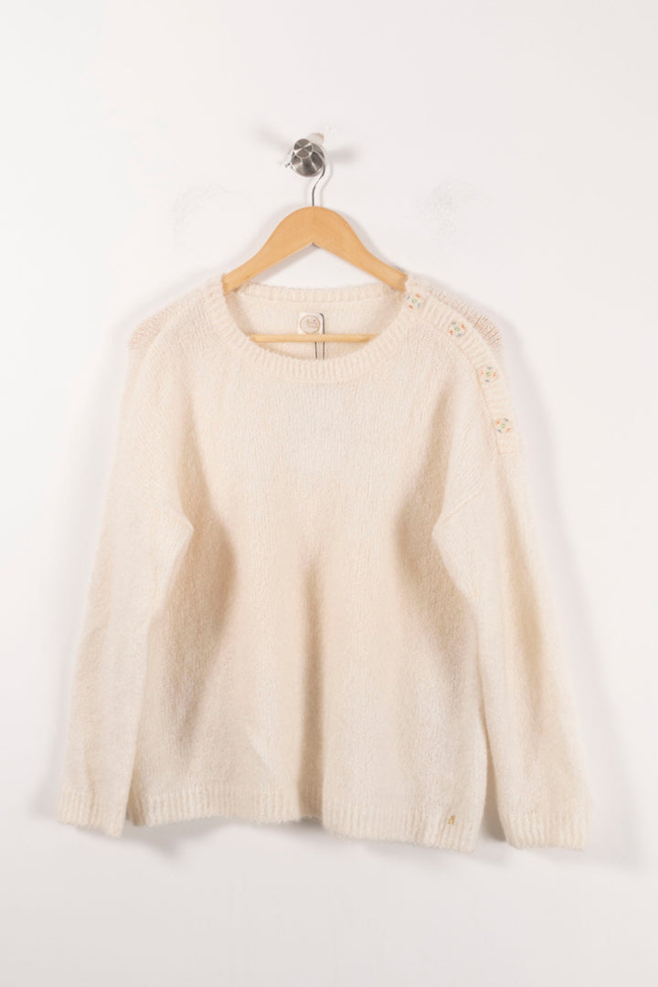 Pull Blanc - Taille S/36 de la marque Des petits hauts | PARAD61872 - Vendu par Paradigme - Image 2