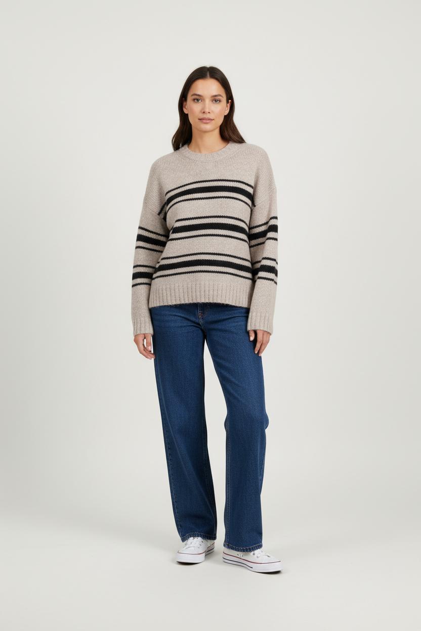 Pull Beige et Noir - Taille M/38 de la marque ba&sh | PARAD61873 - Vendu par Paradigme - Image 1