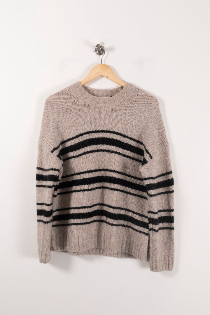 Pull Beige et Noir - Taille M/38 de la marque ba&sh | PARAD61873 - Vendu par Paradigme - Image 2