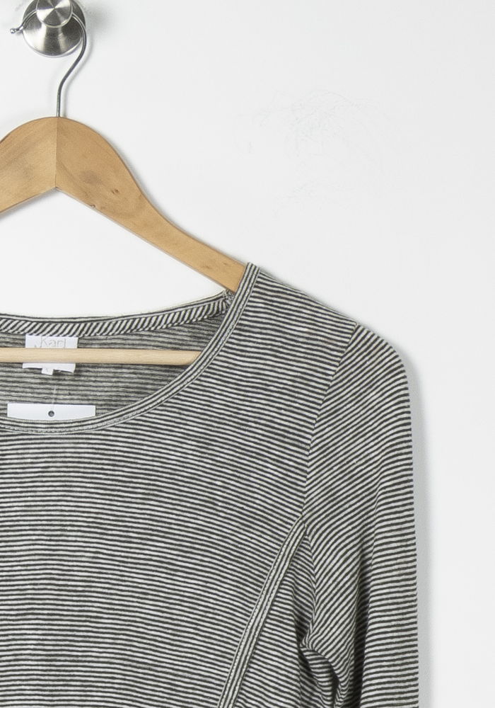 Tee-shirt Manches Longues Gris et Blanc - Taille S/36 de la marque Karl Marc John | PARAD61909 - Vendu par Paradigme - Image 3