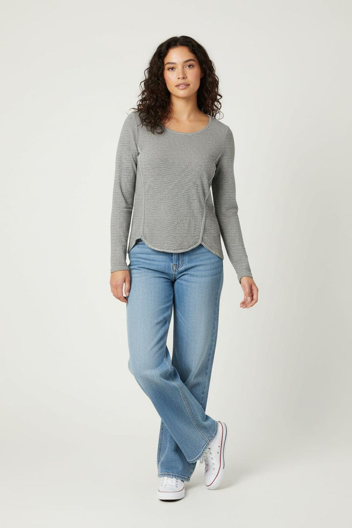 Tee-shirt Manches Longues Gris et Blanc - Taille S/36 de la marque Karl Marc John | PARAD61909 - Vendu par Paradigme - Image 1