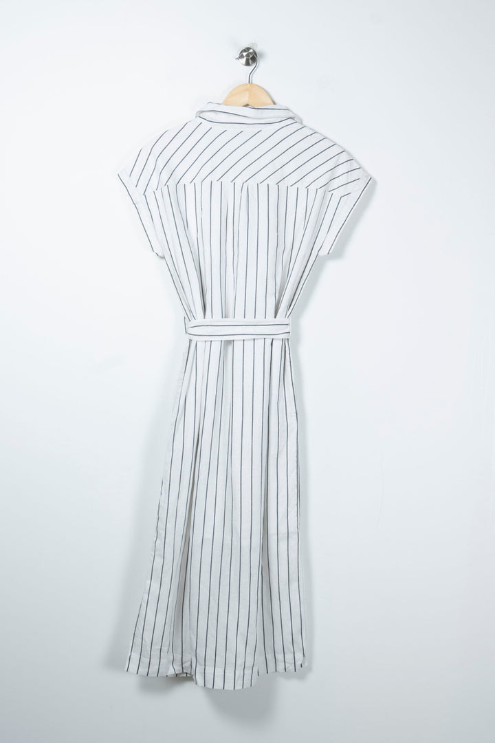 Robe Chemise Longue Blanche et Noire - Taille M/38 de la marque Caroll | PARAD61910 - Vendu par Paradigme - Image 4