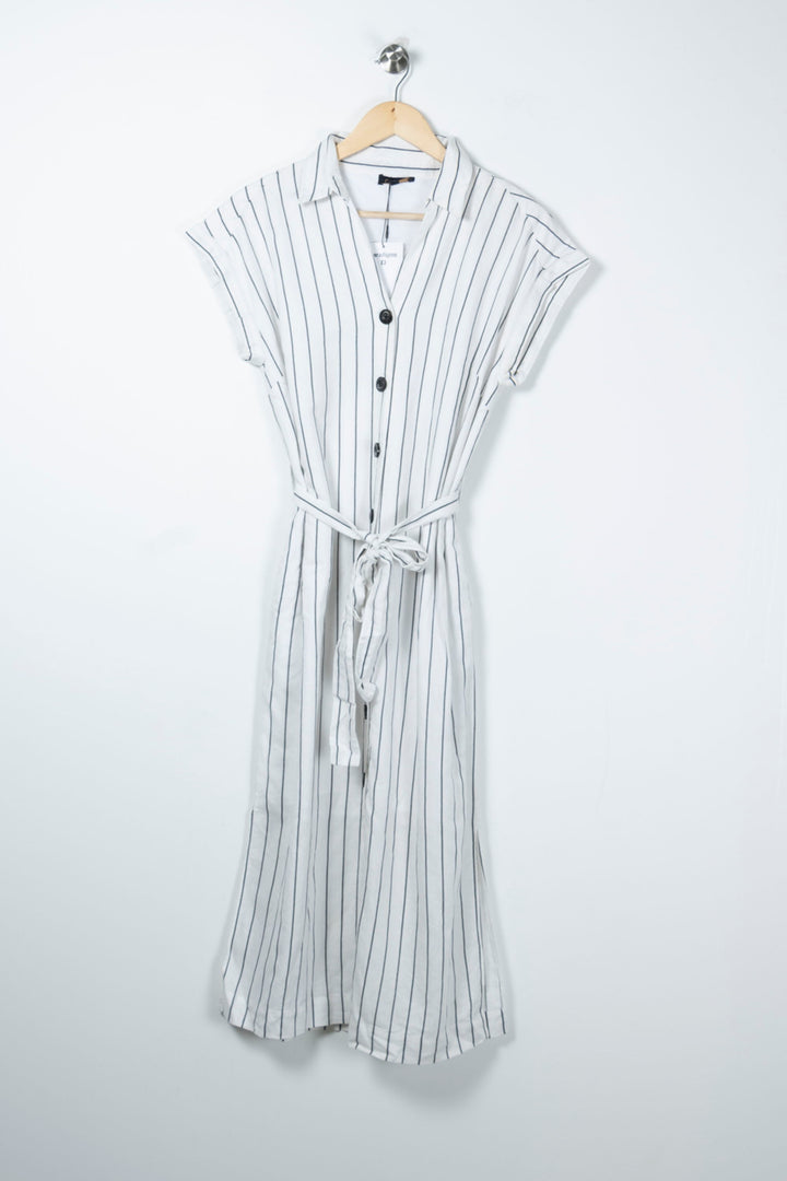 Robe Chemise Longue Blanche et Noire - Taille M/38 de la marque Caroll | PARAD61910 - Vendu par Paradigme - Image 2