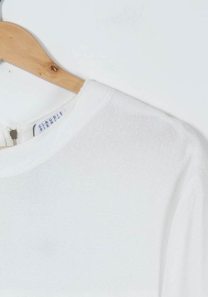 Blouse Blanche - Taille L/40 de la marque Claudie Pierlot | PARAD61913 - Vendu par Paradigme - Image 3