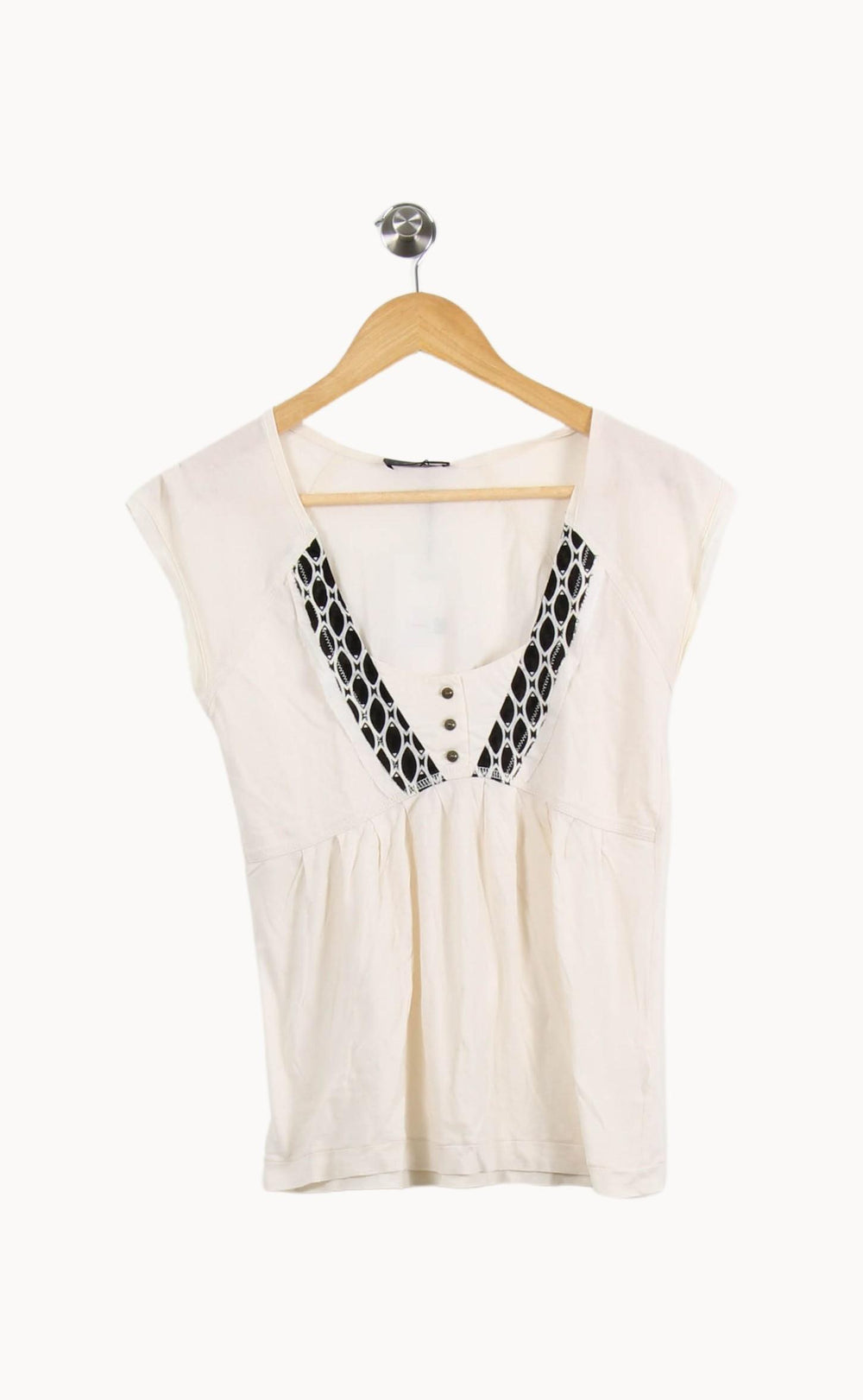 Blouse Écrue et Noire - Taille XS/34 de la marque IKKS | PARAD61934 - Vendu par Paradigme - Image 2