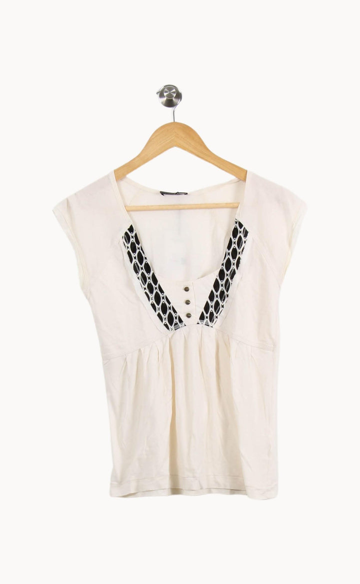 Blouse Écrue et Noire - Taille XS/34 de la marque IKKS | PARAD61934 - Vendu par Paradigme - Image 2