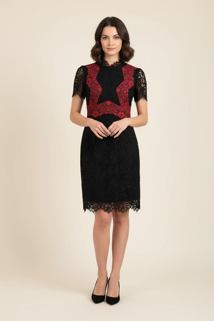 Robe Dentelle Noire et Rouge - Taille S/36 de la marque Sandro | PARAD61941 - Vendu par Paradigme - Image 1