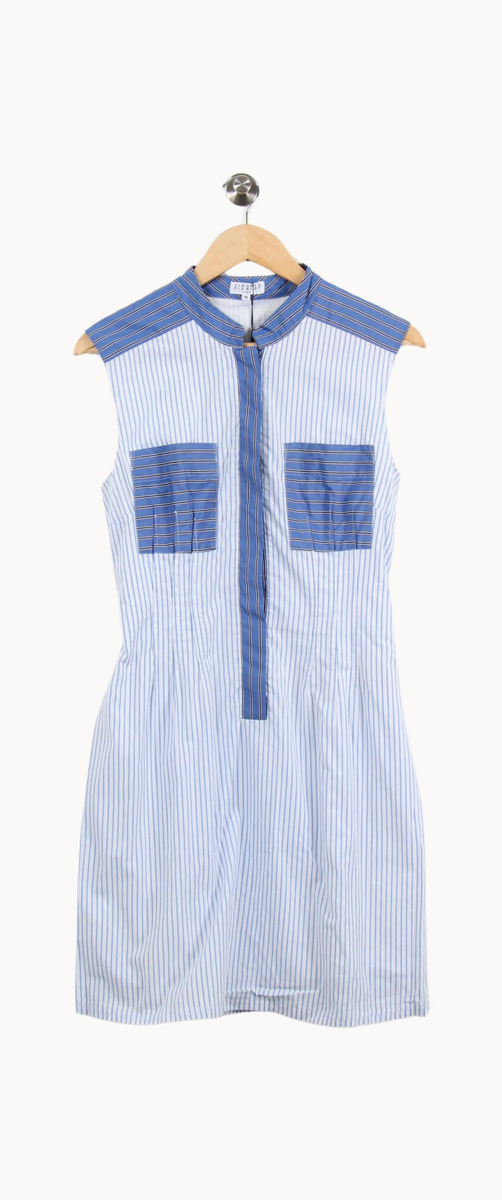 Robe Chemise Bleu et Blanc - Taille L/40 de la marque Claudie Pierlot | PARAD61949 - Vendu par Paradigme - Image 2