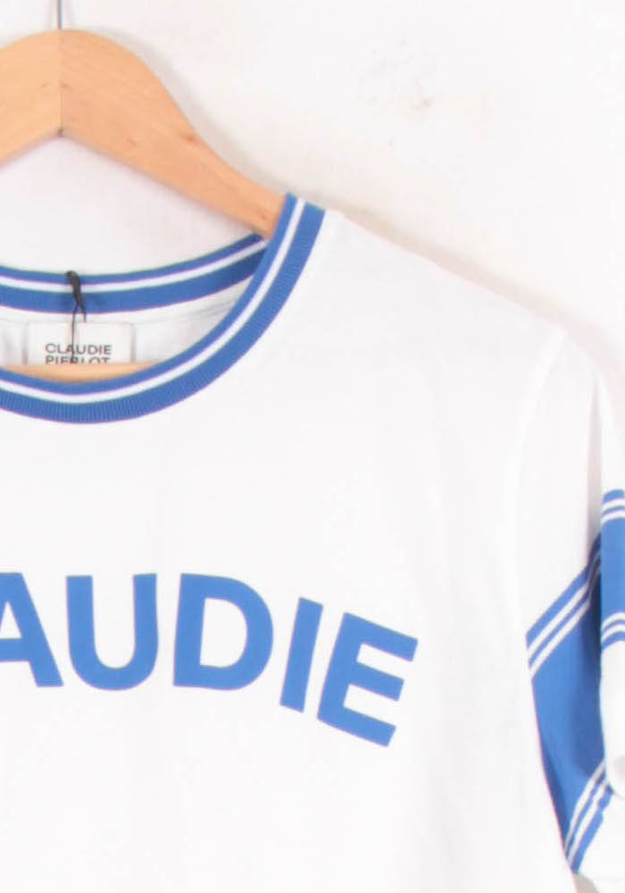 Tee-shirt Blanc et Bleu - Taille M/38 de la marque Claudie Pierlot | PARAD61962 - Vendu par Paradigme - Image 3