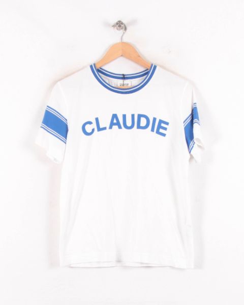 Tee-shirt Blanc et Bleu - Taille M/38 de la marque Claudie Pierlot | PARAD61962 - Vendu par Paradigme - Image 2