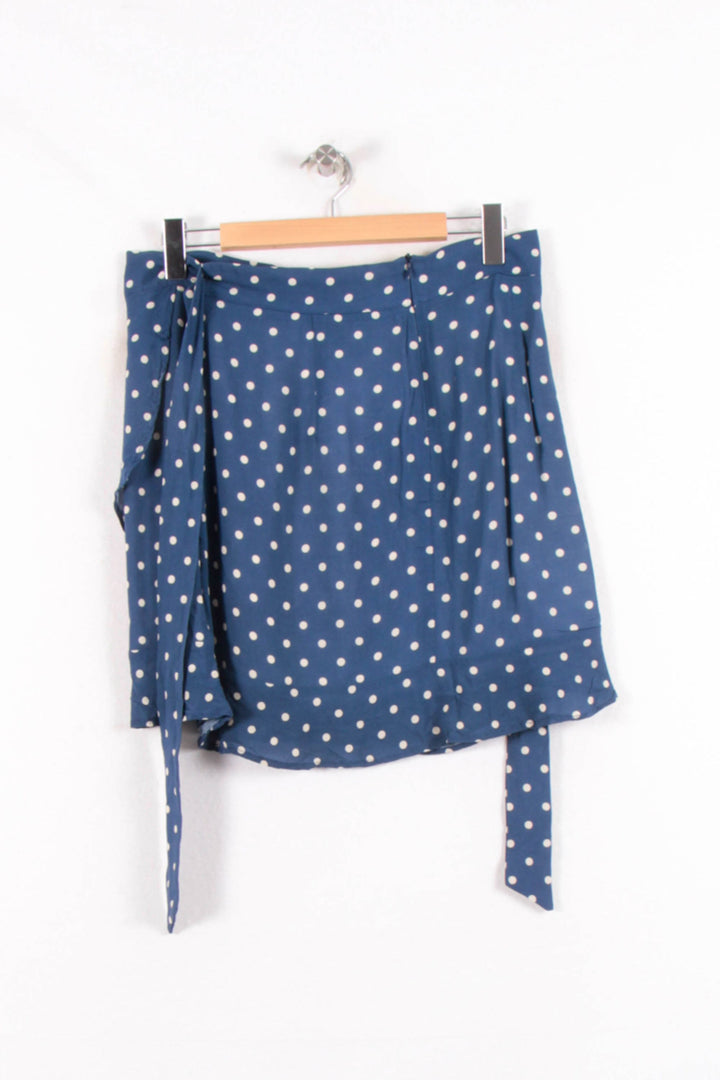Jupe Portefeuille Bleue à Pois Blancs - Taille XL/42 de la marque SAAJ | PARAD61968 - Vendu par Paradigme - Image 4