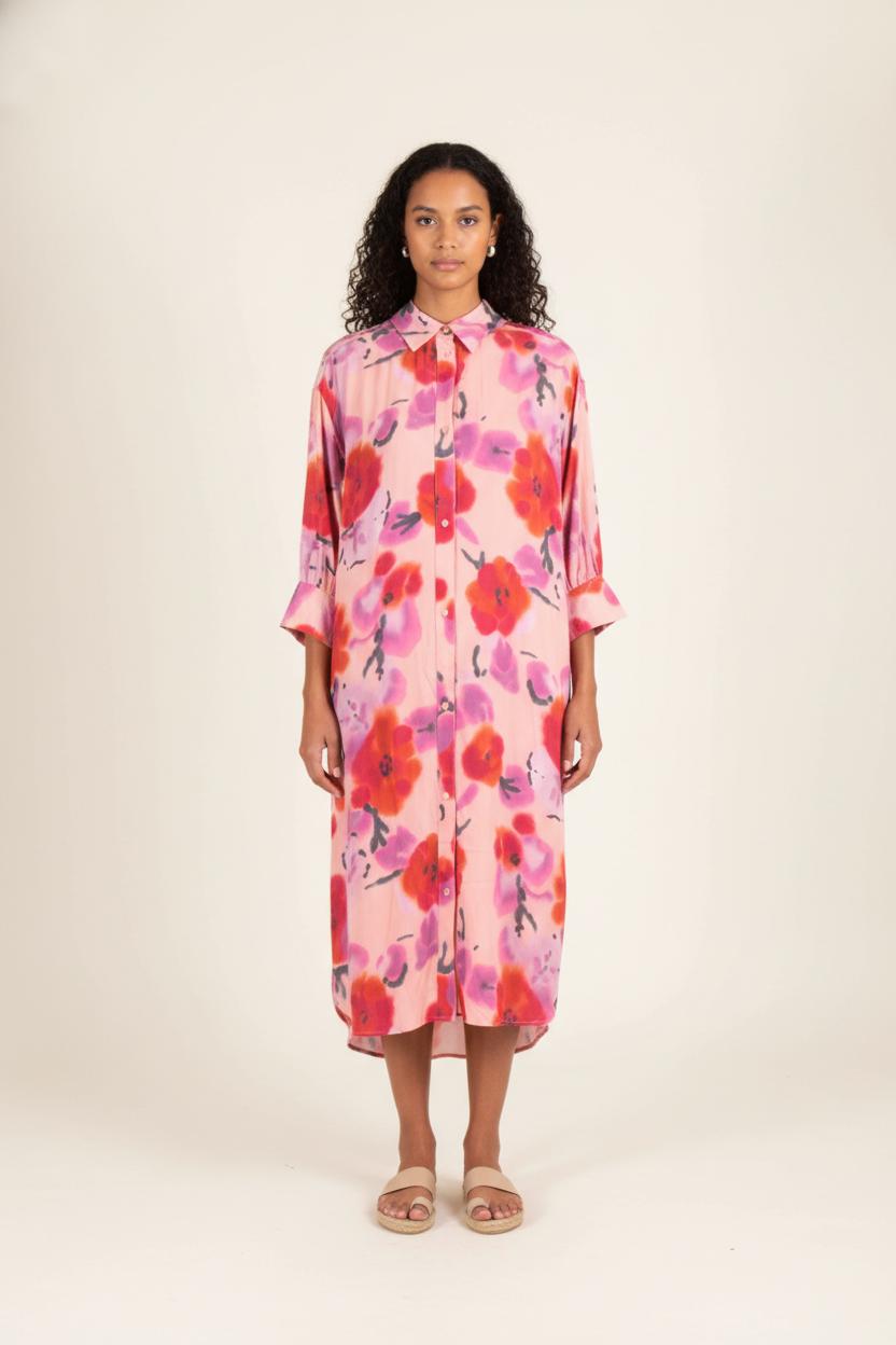 Robe Chemise Rose et Rouge - Taille M/38 de la marque Essentiel Antwerp | PARAD61971 - Vendu par Paradigme - Image 1
