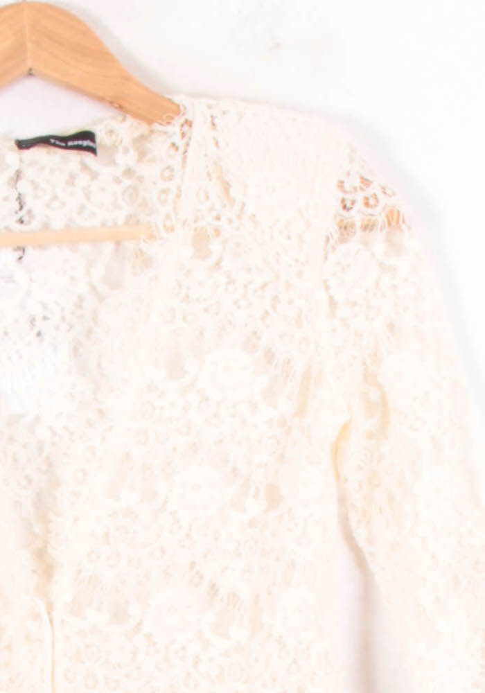 Blouse Dentelle Beige - Taille XS/34 de la marque The Kooples | PARAD61978 - Vendu par Paradigme - Image 3