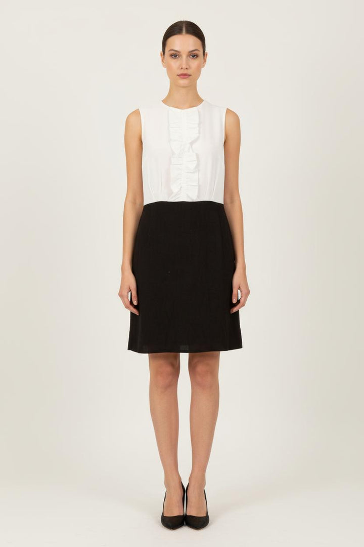 Robe Courte Blanche et Noire - Taille S/36 de la marque Sandro | PARAD61986 - Vendu par Paradigme - Image 1