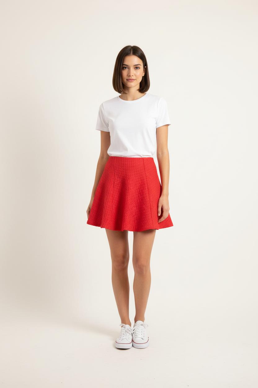 Jupe Évasée Rouge - Taille S/36 de la marque Maje | PARAD61987 - Vendu par Paradigme - Image 1