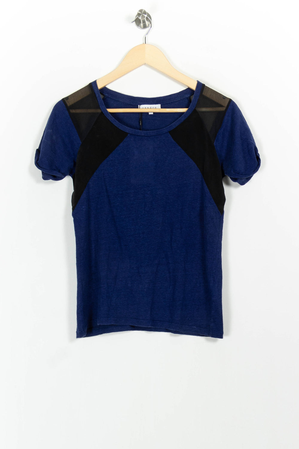 Tee-shirt Bleu et Noir - Taille S/36 de la marque Sandro | PARAD62021 - Vendu par Paradigme - Image 2