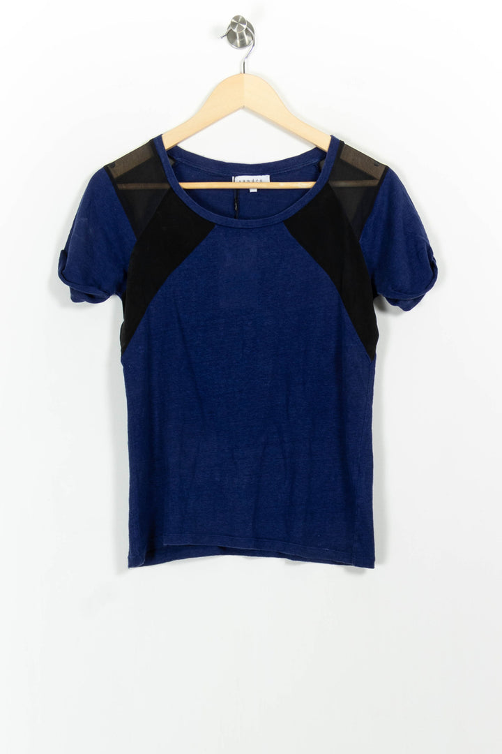 Tee-shirt Bleu et Noir - Taille S/36 de la marque Sandro | PARAD62021 - Vendu par Paradigme - Image 2