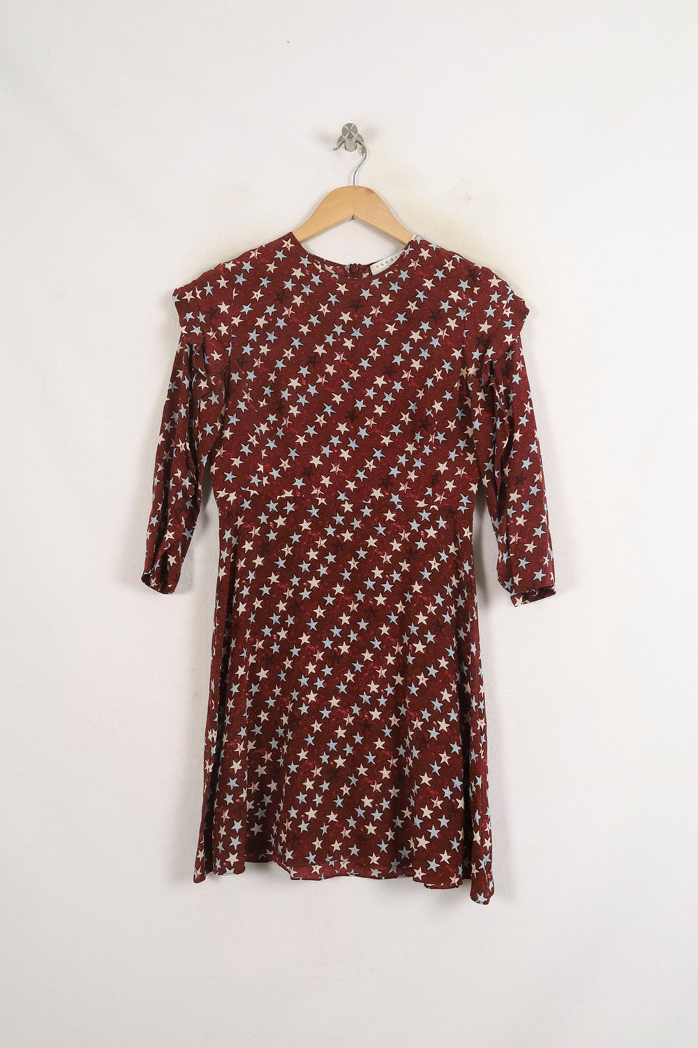 Robe Évasée Bordeaux et Blanche - Taille S/36 de la marque Sandro | PARAD62034 - Vendu par Paradigme - Image 2