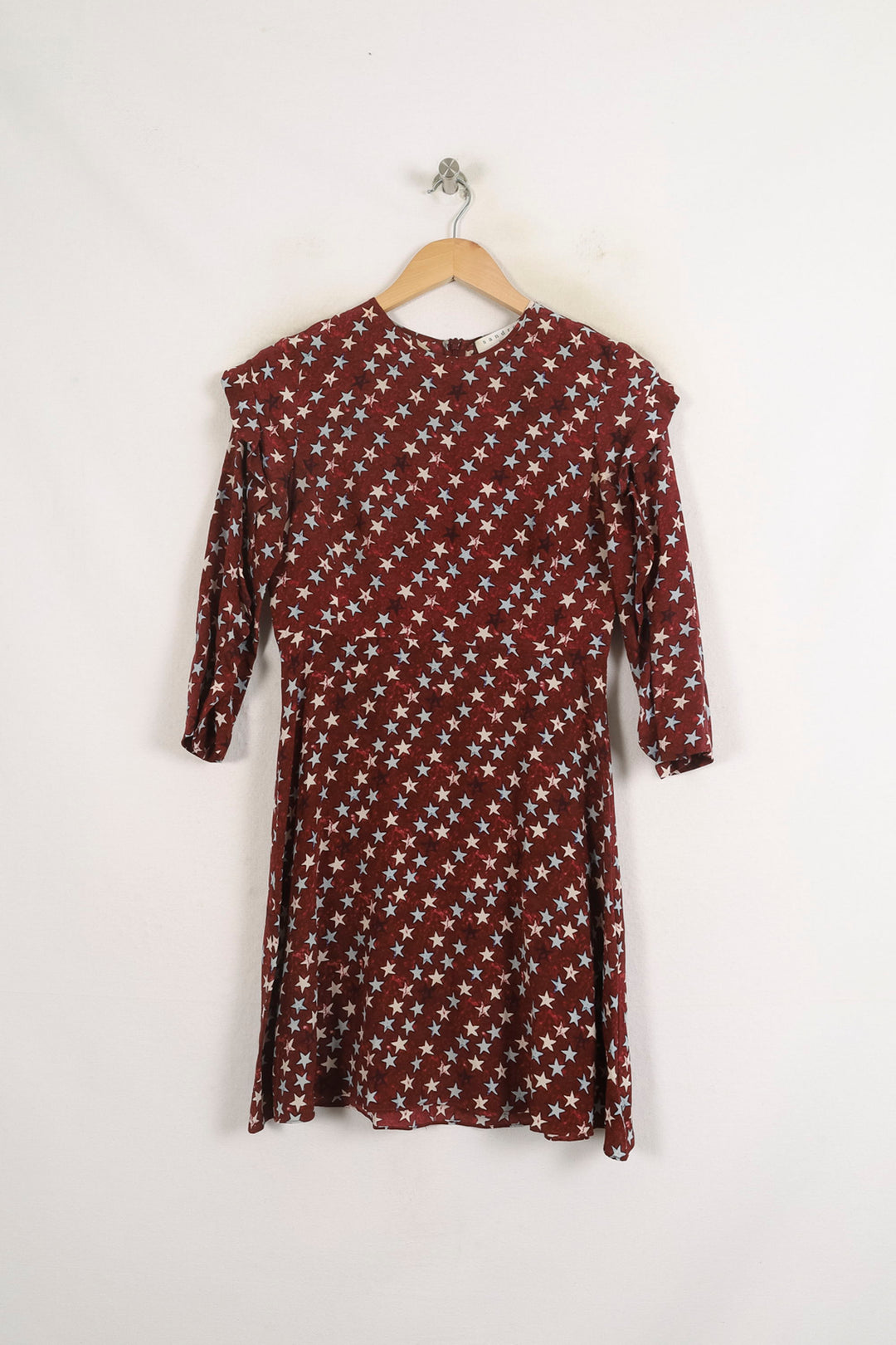 Robe Évasée Bordeaux et Blanche - Taille S/36 de la marque Sandro | PARAD62034 - Vendu par Paradigme - Image 2
