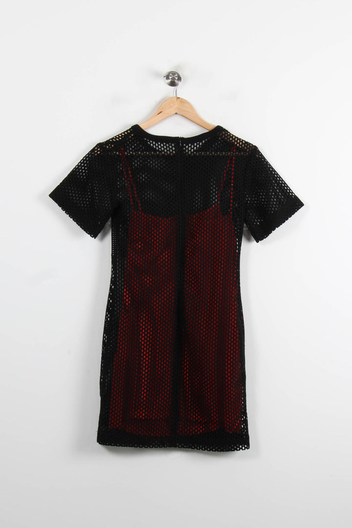 Robe Courte Noire et Rouge - Taille S/36 de la marque Sandro | PARAD62037 - Vendu par Paradigme - Image 4